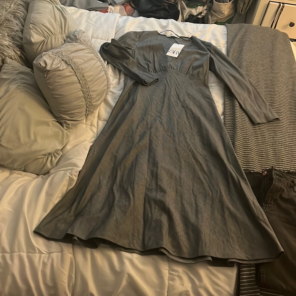 Grey dress , long sleeve , excellent quality